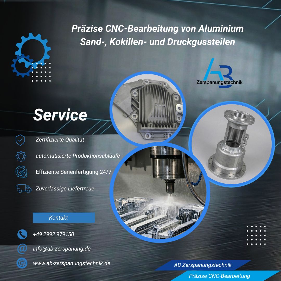 Präzise CNC-Bearbeitung von Aluminium-Gussteilen bei AB Zerspanungstechnik