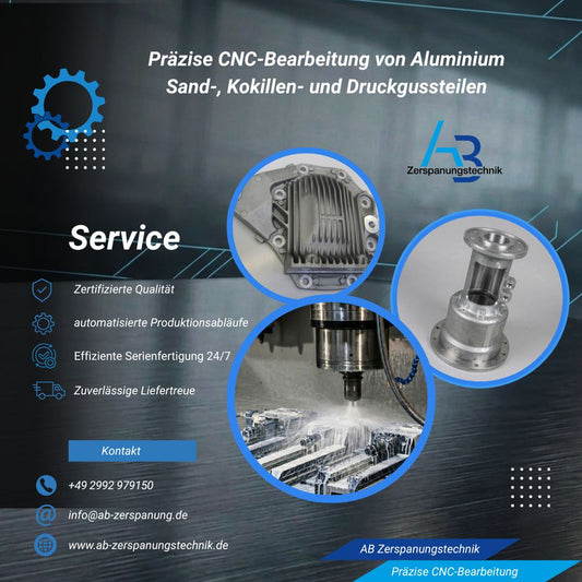 Präzise CNC-Bearbeitung von Aluminium-Gussteilen bei AB Zerspanungstechnik